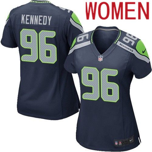 Cheap Women Seattle Seahawks 96 Cortez Kennedy Nike Navy Game NFL Jersey
